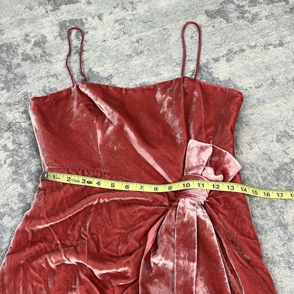 NWT Cinq a Sept Kiki Mini Dress Sash Front Bow Velvet Rosewood Sz 8 - Picture 9 of 14